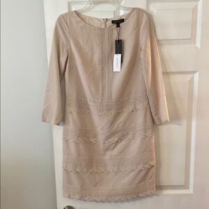 Banana Republic Tan Ruched Sheath Dress size 0 brand new length 34” bust 32”